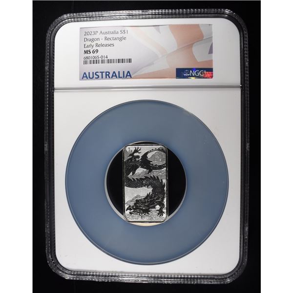2023-P $1 AUSTALIA DRAGON NGC MS69 EARLY RELEASE