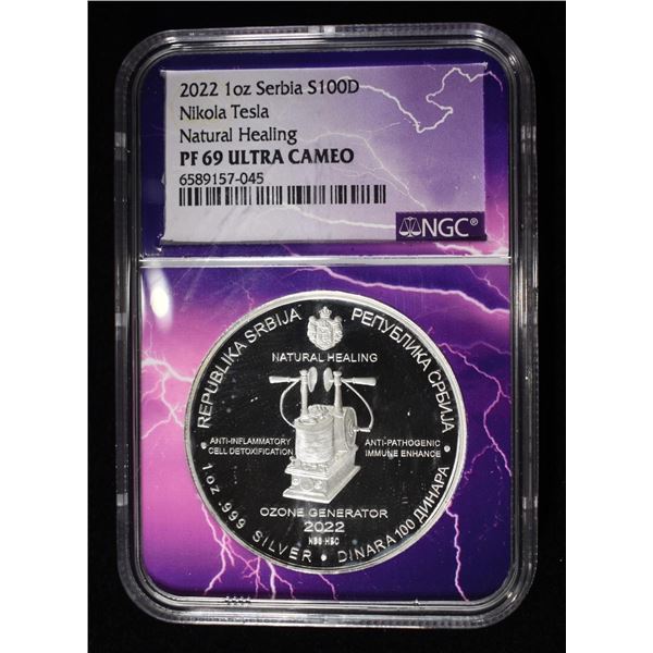 2022 SERBIA SILVER NIKOLA TESLA NGC PF-69 UCAM