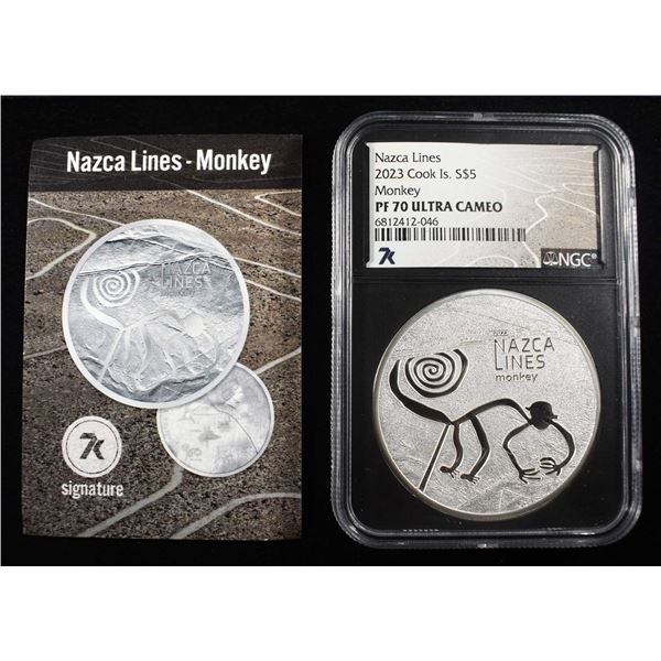 2023 COOK IS. NAZCA LINES MONKEY NGC PF-70 UCAM
