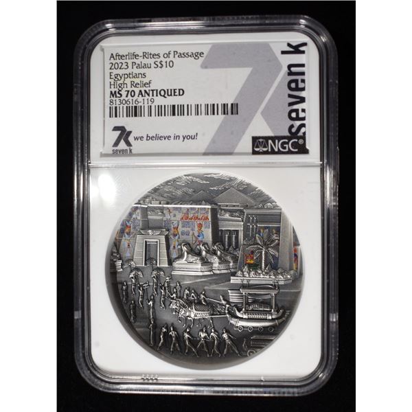 2023 PALAU EGYPTIAN AFTERLIFE HIGH RELIEF NGC MS70