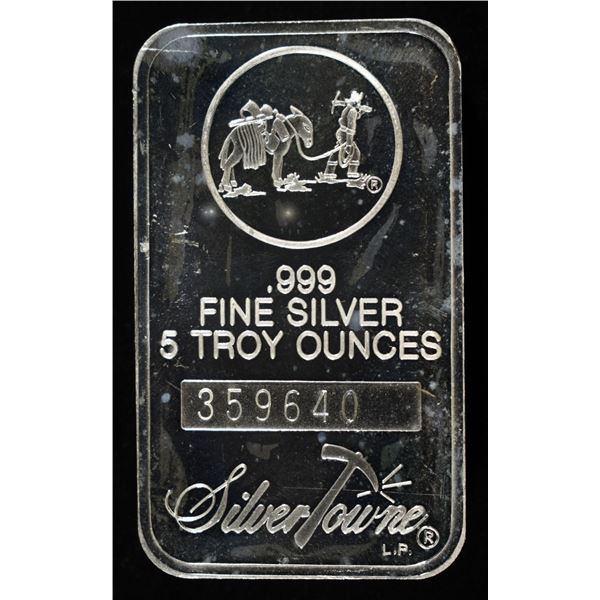 SILVERTOWNE 5 OZ .999 SILVER BAR