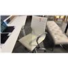 Image 3 : MODERN WHITE 2X4' DESK, 3-DRAWER FILE PEDESTAL, AND CONTOURED CHAIR
