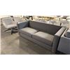 Image 2 : CB2 CLUB GREY FABRIC 2 SEAT SOFA 74"W X 34.3"D X 25"H