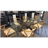 Image 2 : MID-CENTURY MODERN RECTANGULAR GLASS DINING TABLE W72" X D42" X H28"