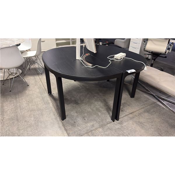 BLACK IKEA BEKANT MODULAR 55" 2-PIECE ROUND CONFERENCE TABLE SET