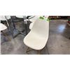 Image 2 : EAMES-STYLE MOLDED SHELL SIDE CHAIRS 6 PIECE GROUP DSW DESIGN MATTE FINISH WOOD LEGS WIRE BRACING
