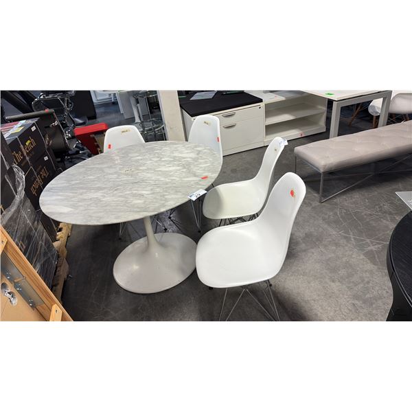 WHITE CONTEMPORARY POLYMER DINING SIDE CHAIRS 4-PCS