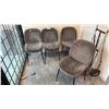 Image 1 : CHARCOAL GREY VELVET ARMLESS SIDE CHAIRS 4 PIECE GROUP