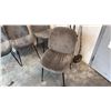 Image 2 : CHARCOAL GREY VELVET ARMLESS SIDE CHAIRS 4 PIECE GROUP