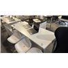 Image 3 : WHITE DROP-LEVEL L-SHAPE DESK WITH RIGHT HAND RETURN 6X6 FEET