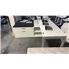 Image 2 : WHITE DROP-LEVEL L-SHAPE DESK WITH LEFT HAND RETURN 6X6 FEET