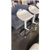 Image 1 : WHITE/CHROME PNEUMATIC SADDLE SEAT BAR STOOL