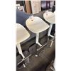 Image 1 : WHITE/CHROME PNEUMATIC SADDLE SEAT BAR STOOL