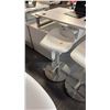 Image 1 : WHITE/CHROME PNEUMATIC SADDLE SEAT BAR STOOL