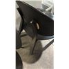 Image 2 : 2 BLACK OAK FRAME SIDE CHAIRS ONE HAS DAMAGED BACK REST