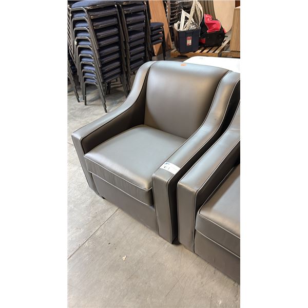CHARCOAL UPHOLSTERED PREMIUM EXECUTIVE ARM CHAIR/CLUB CHAIR