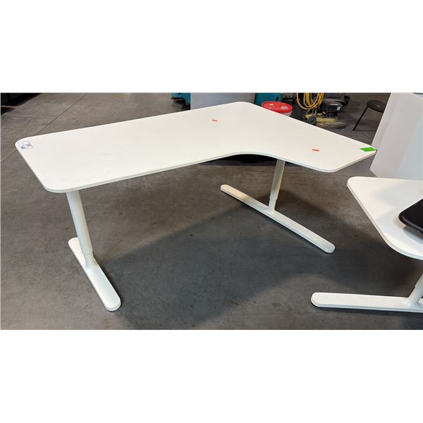 WHITE ADJUSTABLE-HEIGHT SIT/STAND TASK DESK 43.6"W X 24"D X 29"H