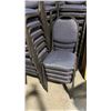 Image 2 : NAVY BLUE FABRIC UPHOLSTERED CHAIRS WITH DARK GRAY METAL FRAMING STACKING CHAIRS ~160PCS