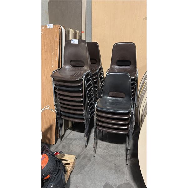 POLYPROPYLENE SHELL STACKABLE UTILITY SCHOOL CHAIRS - CHROME PLATED LEG 32PCS