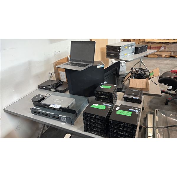 CISCO WIRELESS ACCESS POINTS HP LAPTOPS MINI PCS AND SERVER RAILS GROUPED ASSETS ~20 COMPUTERS