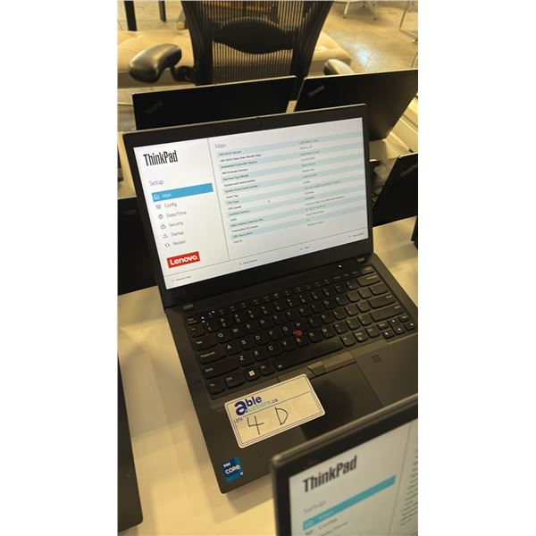 LENOVO THINKPAD T14 GEN 2 BLACK 14 INCH CORE I7 NOTEBOOK COMPUTER WIPED DRIVE NO CHARGER