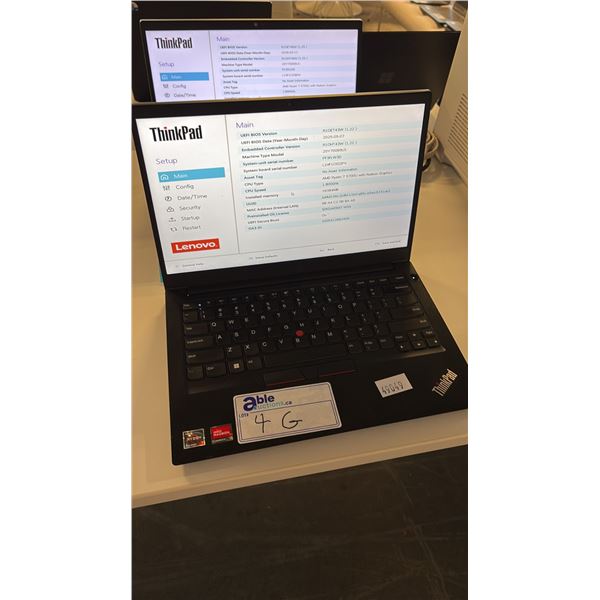 LENOVO THINKPAD E14 GEN 3 14-INCH RYZEN 7 NOTEBOOK COMPUTER WIPED DRIVE NO CHARGER