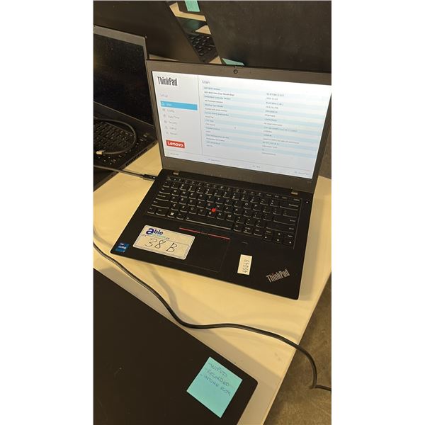 LENOVO THINKPAD L14 GEN 2 BLACK 14 INCH INTEL CORE I7 NOTEBOOK WIPED DRIVE NO CHARGER