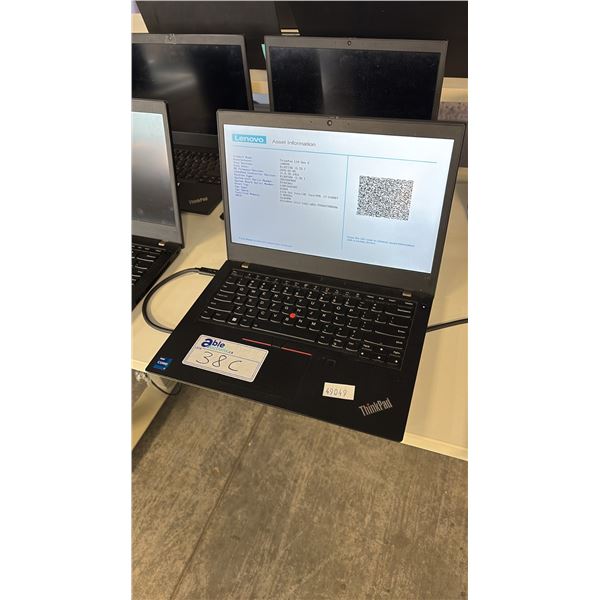 LENOVO THINKPAD L14 GEN 2 BLACK 14 INCH INTEL CORE I7 NOTEBOOK WIPED DRIVE NO CHARGER