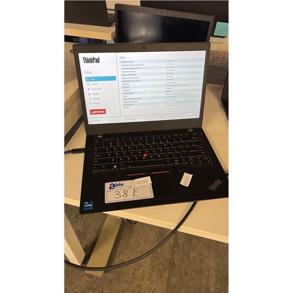 LENOVO THINKPAD L14 GEN 2 BLACK 14 INCH INTEL CORE I7 NOTEBOOK WIPED DRIVE NO CHARGER