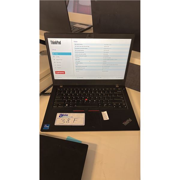 LENOVO THINKPAD L14 GEN 2 BLACK 14 INCH INTEL CORE I7 NOTEBOOK WIPED DRIVE NO CHARGER