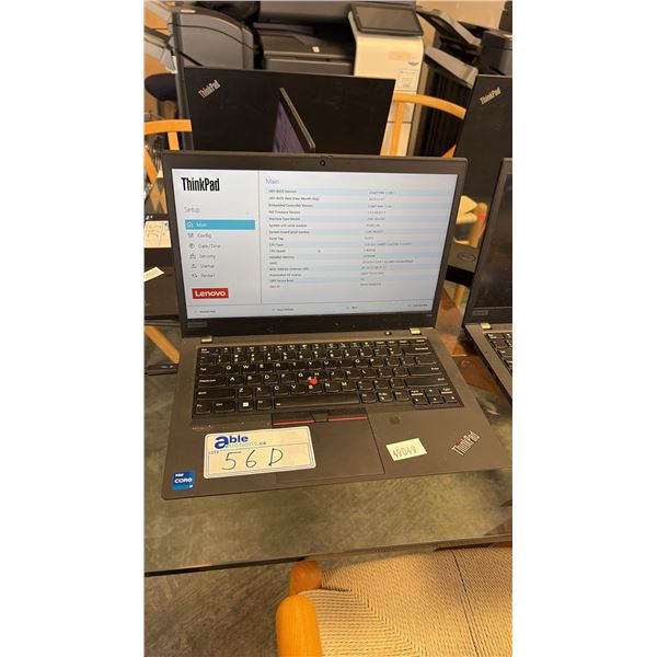LENOVO THINKPAD T14 GEN 2 BLACK 14 INCH I7 NOTEBOOK COMPUTER WIPED DRIVE NO CHARGER