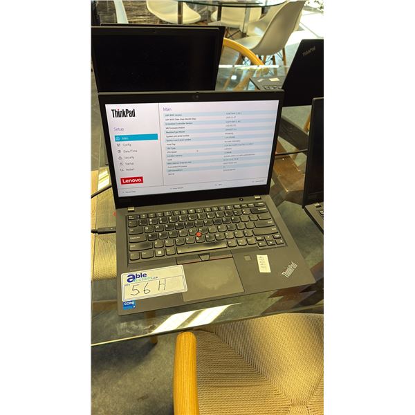 LENOVO THINKPAD T14 GEN 2 BLACK 14 INCH I7 NOTEBOOK COMPUTER WIPED DRIVE NO CHARGER