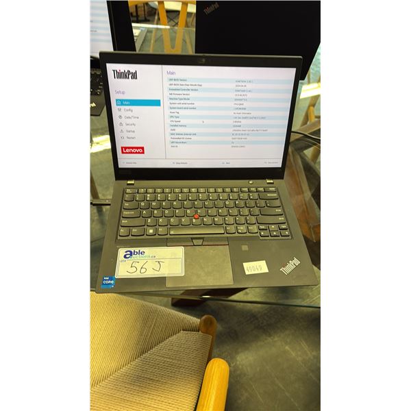 LENOVO THINKPAD T14 GEN 2 BLACK 14 INCH I7 NOTEBOOK COMPUTER WIPED DRIVE NO CHARGER