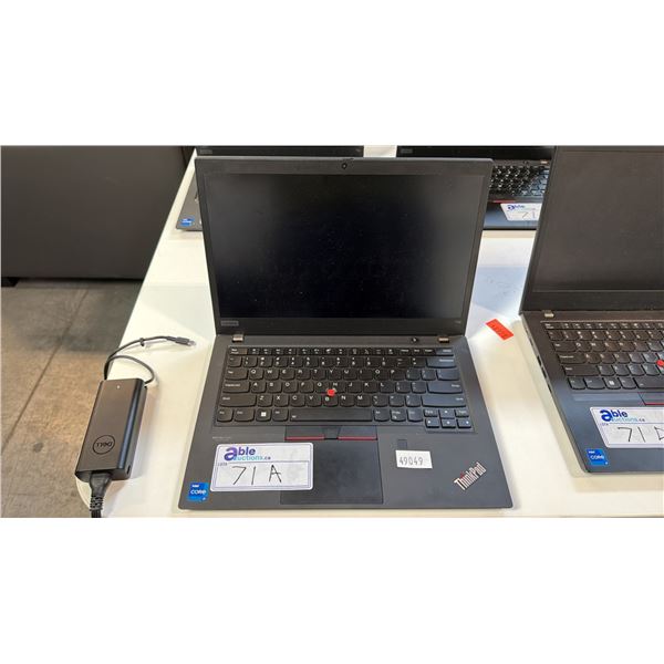 LENOVO THINKPAD T14 GEN 2 BLACK 14 INCH I7 NOTEBOOK COMPUTER WIPED DRIVE NO CHARGER