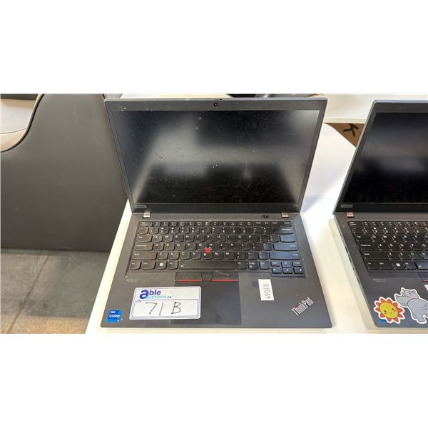 LENOVO THINKPAD T14 GEN 2 BLACK 14 INCH I7 NOTEBOOK COMPUTER WIPED DRIVE NO CHARGER
