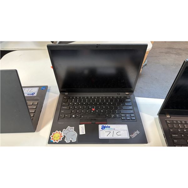 LENOVO THINKPAD T14 GEN 2 BLACK 14 INCH I7 NOTEBOOK COMPUTER WIPED DRIVE NO CHARGER