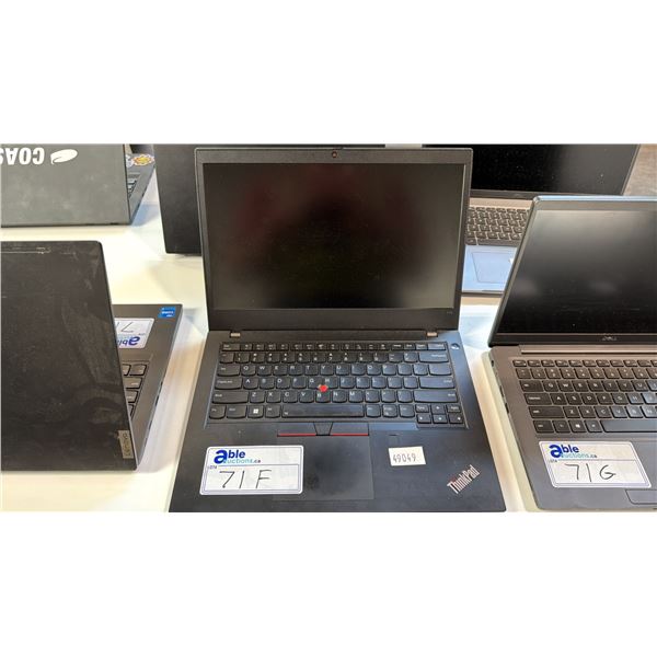 LENOVO THINKPAD L14 GEN 2 BLACK 14 INCH I7 NOTEBOOK COMPUTER WIPED DRIVE NO CHARGER
