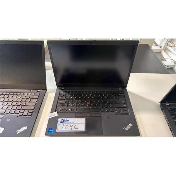 LENOVO THINKPAD T14 GEN 2 BLACK 14 INCH I7 NOTEBOOK COMPUTER WIPED DRIVE NO CHARGER