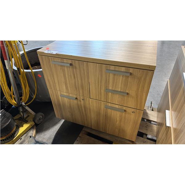 OAK LAMINATE MODULAR OFFICE STORAGE UNITS 32" X 24" & 36" X 24"