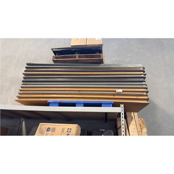 STACK OF 12 COMMERCIAL TABLES 8'FEET WIDE