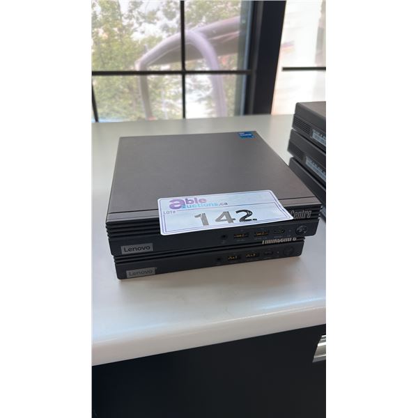 2 LENOVO THINKCENTRE MICRO DESKTOP COMPUTERS FORMATTED STORAGE NO POWER SUPPLIES