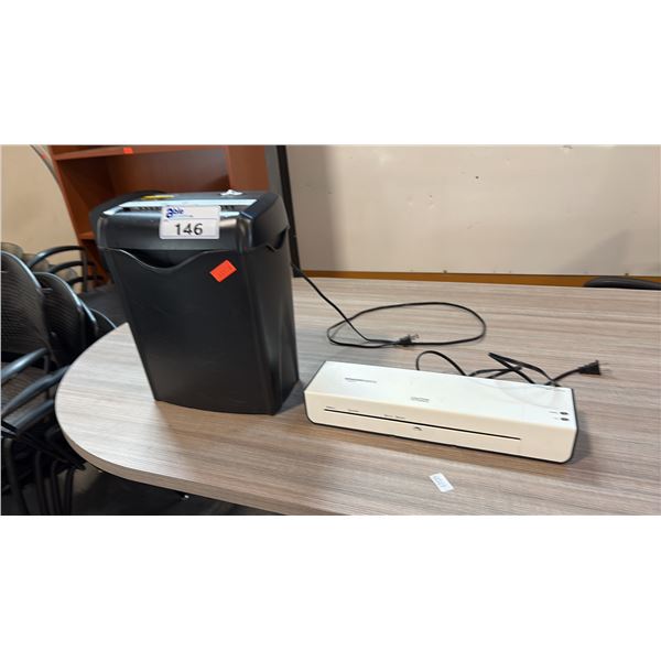 AMAZON BASICS DESKTOP PAPER DOCUMENT SHREDDER AND 9-INCH THERMAL LAMINATOR MACHINE