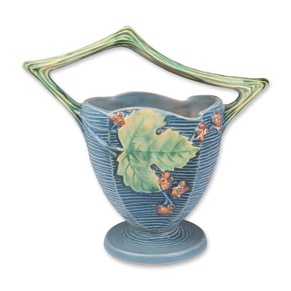 Roseville Pottery Vase, Blue Bushberry