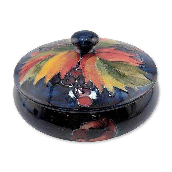 Moorcroft Pottery Leaf and Berry Lidded Dish