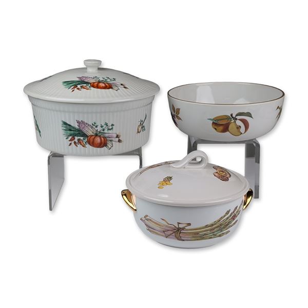 Three Royal Worcester and Apilco Porcelain Servers