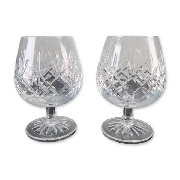 2pc Thomas Webb Cut Crystal Brandy Snifters