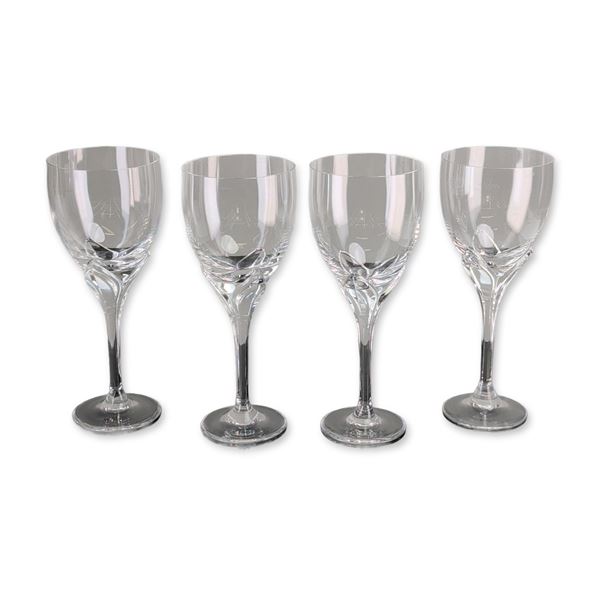 4pc Rosenthal Studio-Linie Iris Crystal Wine Glasses