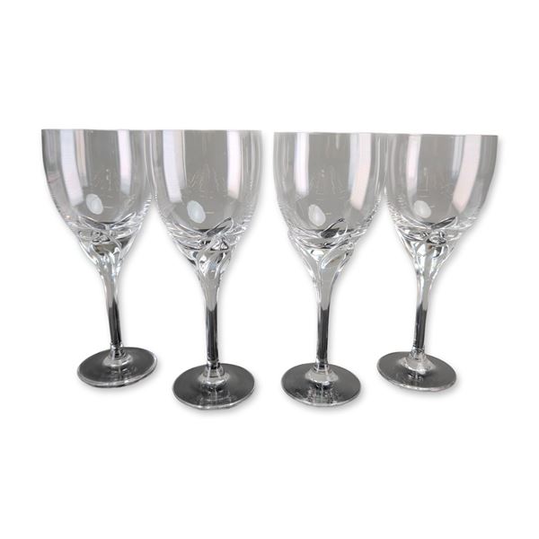 4pc Rosenthal Studio-Linie Iris Crystal Wine Glasses