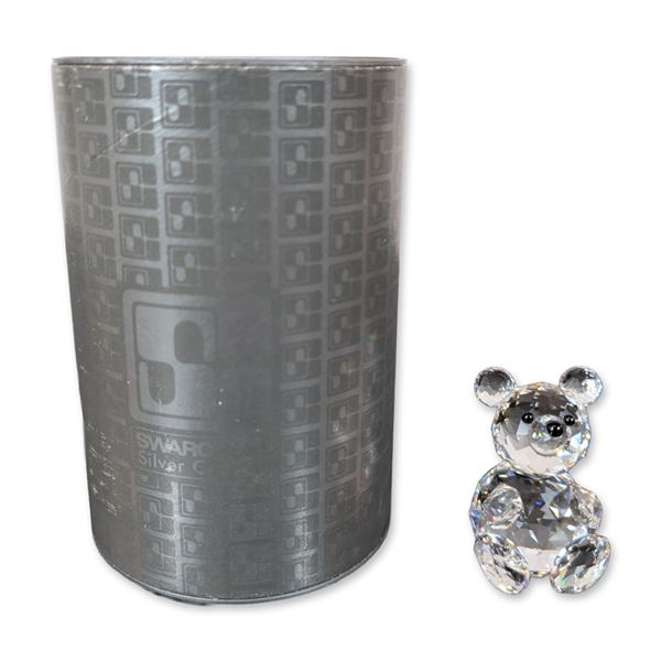 Swarovski Silver Crystal Teddy Bear Figurine