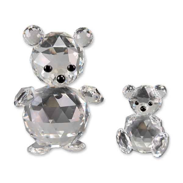 2pc Swarovski Crystal Bear Figurines